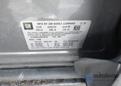 2021 Buick Encore Gx Awd Select from USA, damaged, VIN KL4MMESL2MB106125